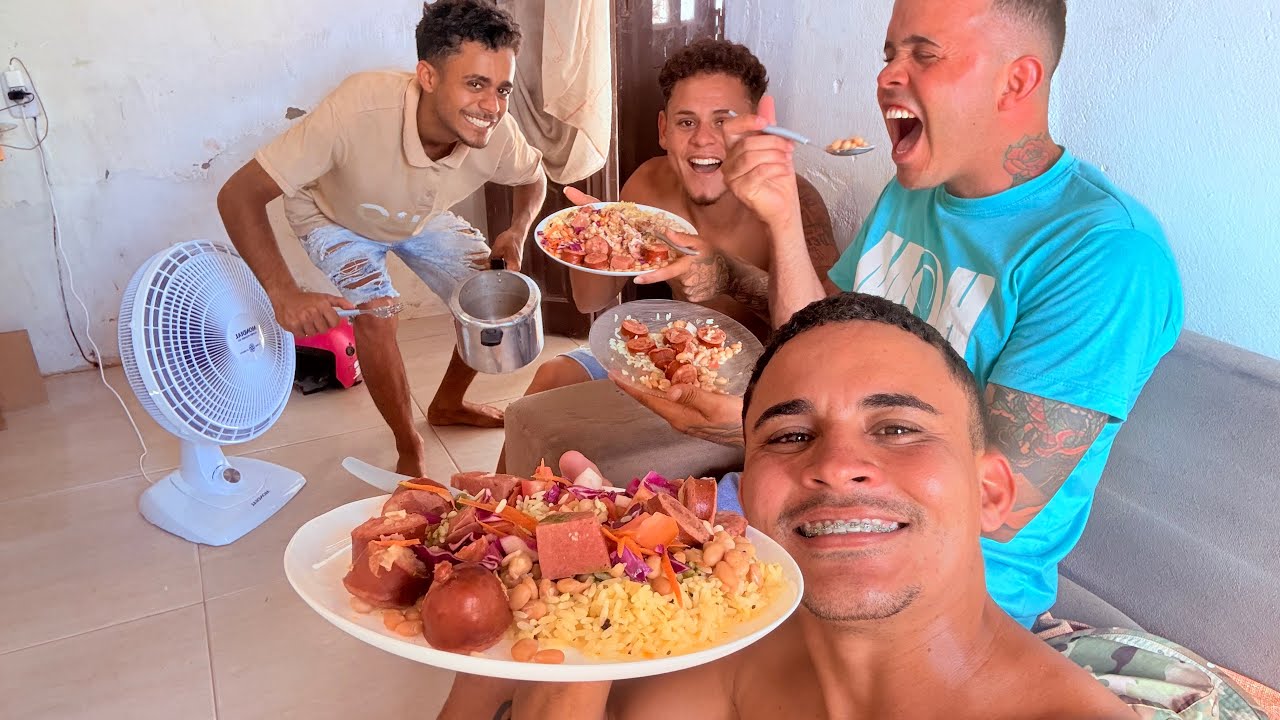 VLOG: FAZENDO FEIJÃO COM MORTADELA ENTRE AMIGOS 