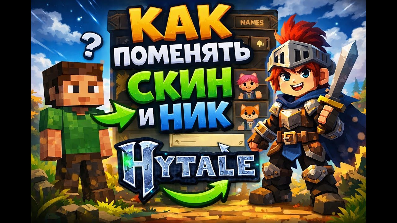 КАК ПОМЕНЯТЬ СКИН И НИК В HYTALE!?