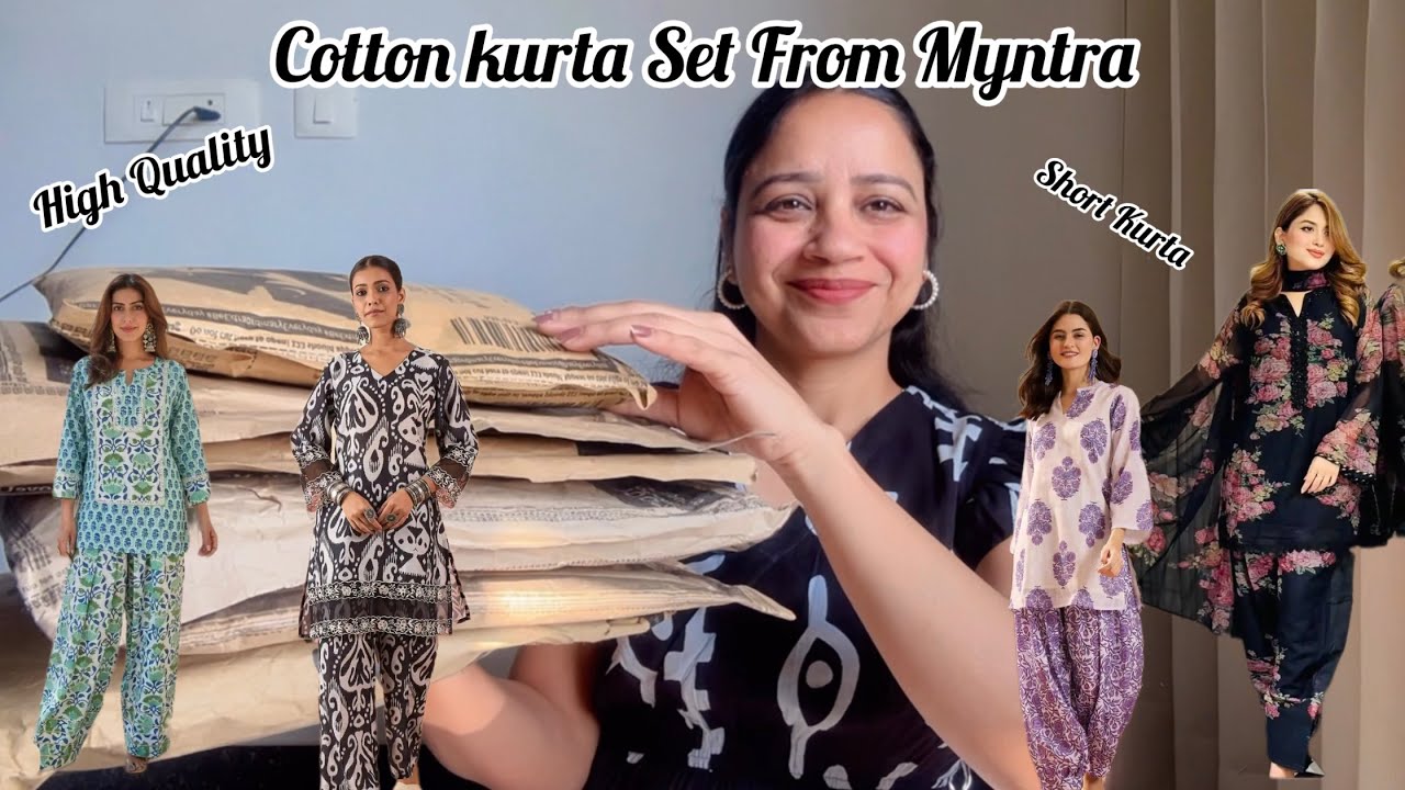 Cotton Kurta Set from @myntra | Beautiful Duppatta set And Kurta Set 