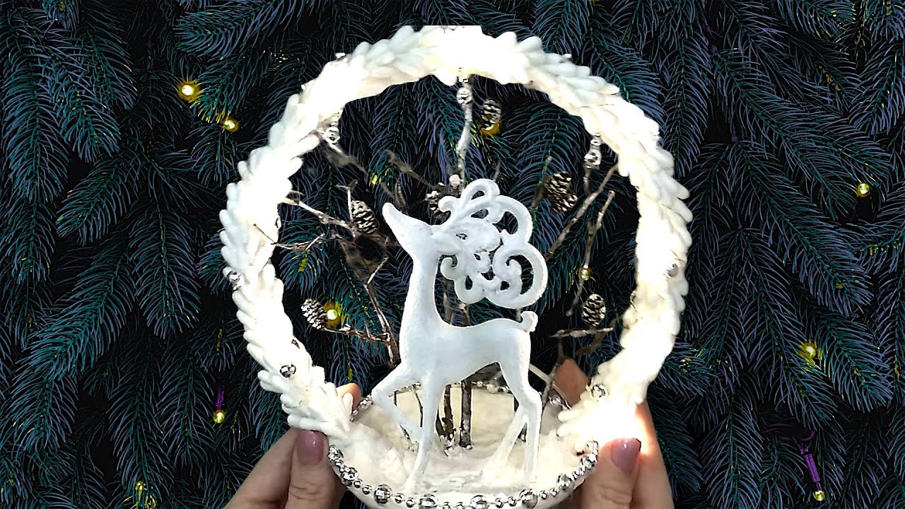 НОВОГОДНЯЯ КОМПОЗИЦИЯ своими руками.Поделки БЫСТРО и ПРОСТО.ОЛЕНЬ.Simple CHRISTMAS decor.Craft.DIY.