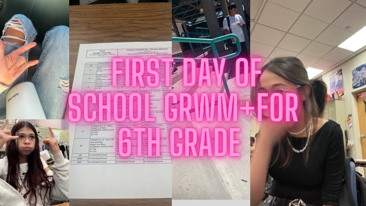 First day of school grwm+for 6th grade 📚✏️￼