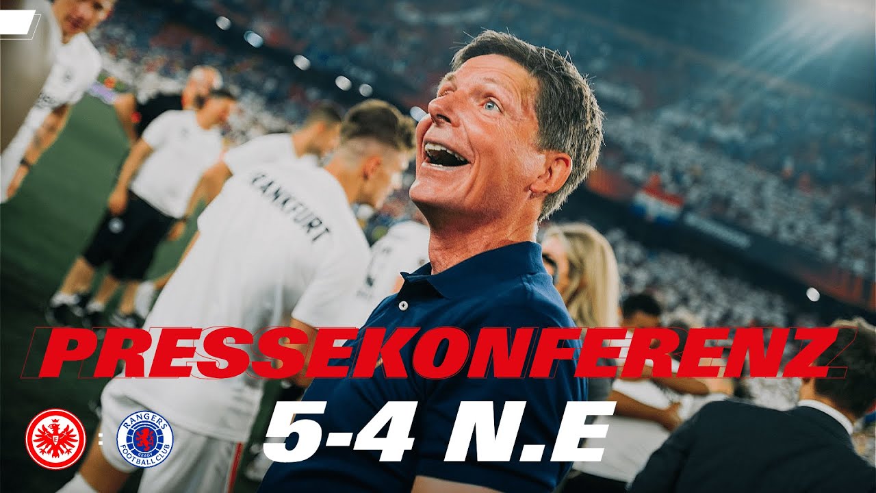 Bierdusche bei der Pressekonferenz! I Oliver Glasner & Kevin Trapp nach dem Europapokal-Sieg