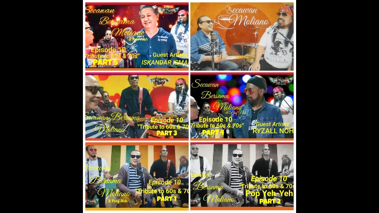 Full Music Segments of Secawan Bersama Moliano (SBM) Ep10 : Tribute to 60's & 70's , (cover songs)