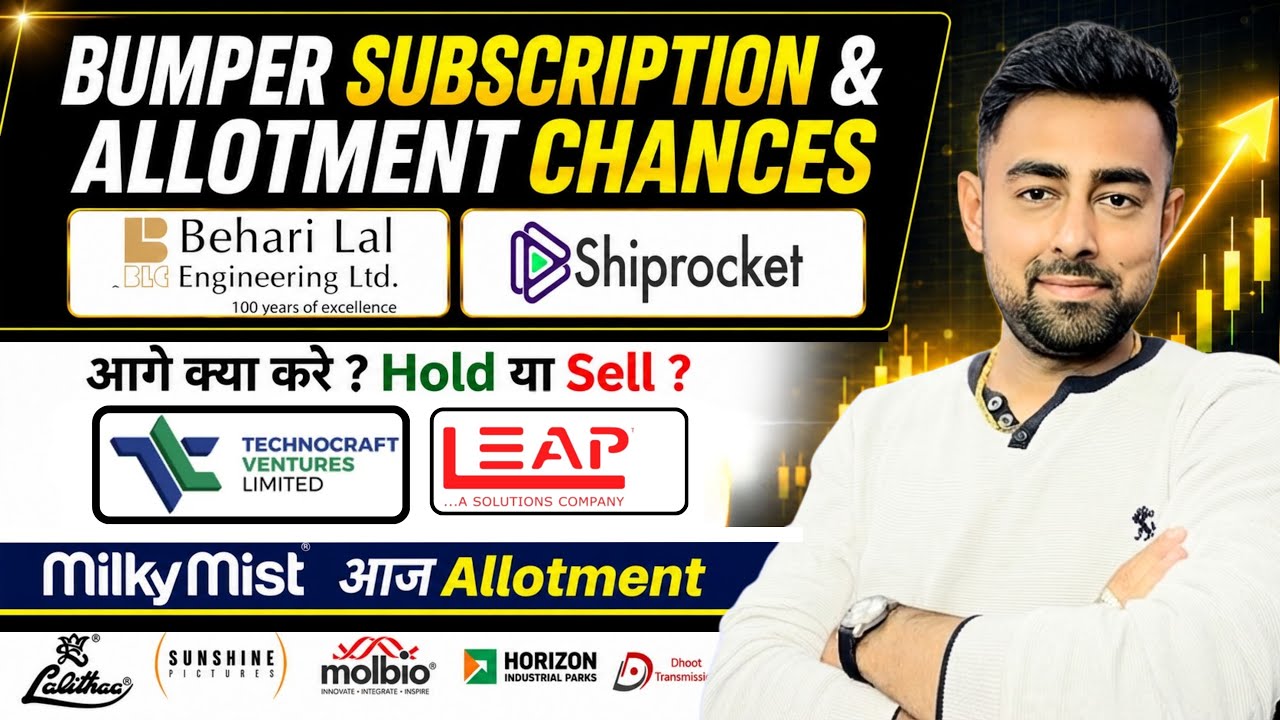 Shiprocket IPO Allotment Chances | Behari Lal IPO | Milky Mist IPO Allotment | Leap India IPO 