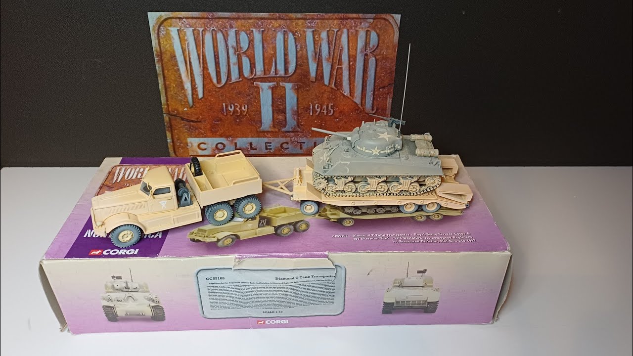 Коллекция Corgi WW2: танковый транспортер Diamond T с танком Sherman, 2003 г.
