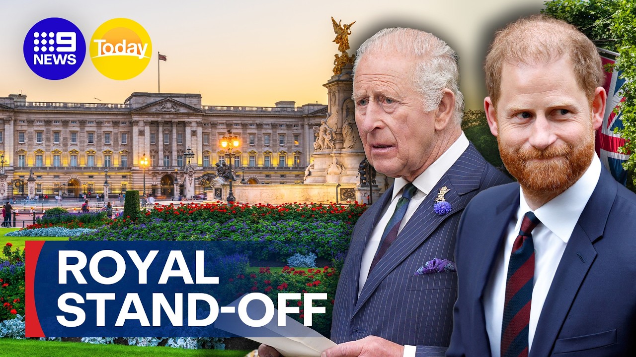 Prince Harry lands in UK solo after Buckingham Palace withdraws invite | 9 News Australia