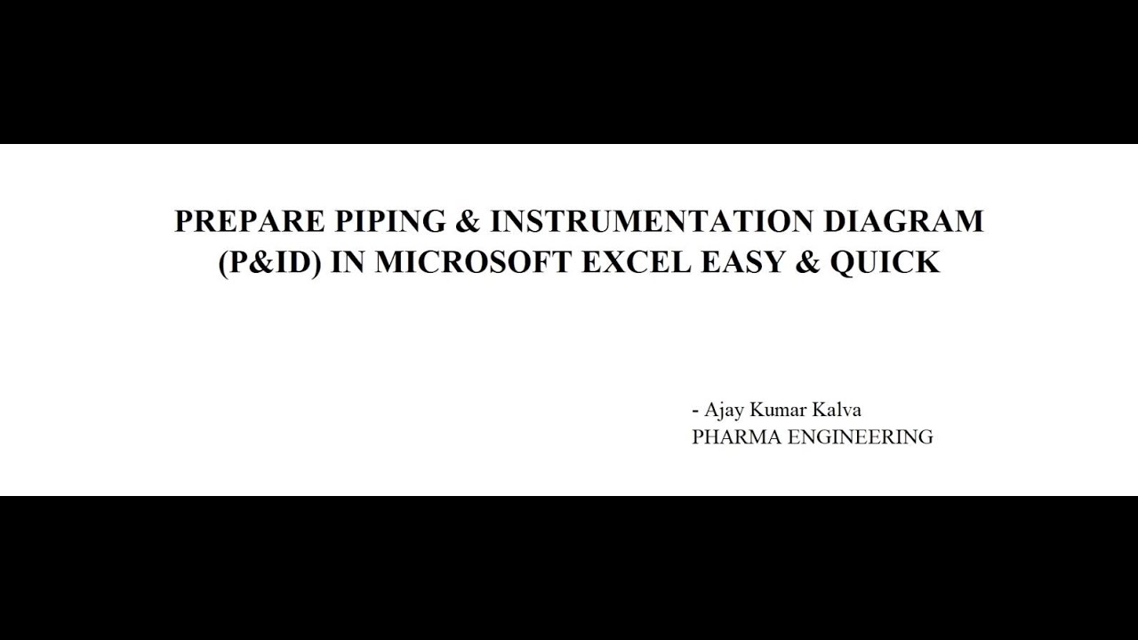 Prepare Piping and Instrumentation Diagram (P&ID) in Microsoft Excel Quick and Easy
