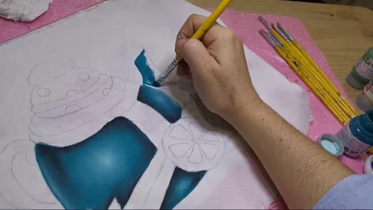 Pintura En Tela 🖌️ Tetera Set Enero 1