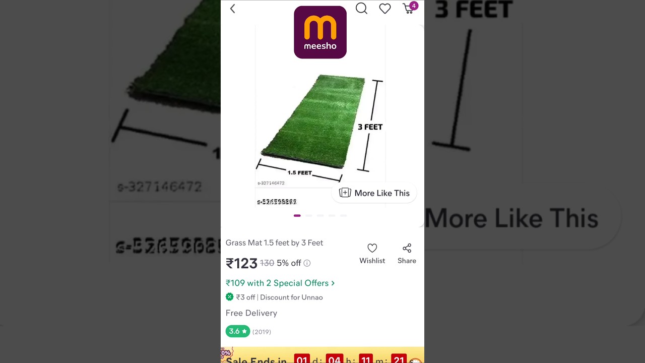 Green grass mat just Rs. 123 😲😮 Unbelievable price ❤️✨#viralshort #shorts #messho #shopping #trend