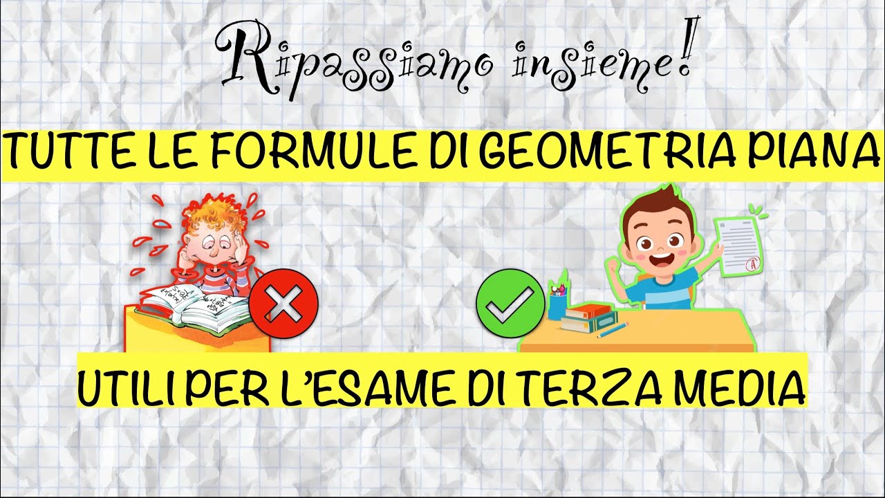 TUTTE le formule di GEOMETRIA PIANA per l’esame di terza media - area e perimetro | Matematica