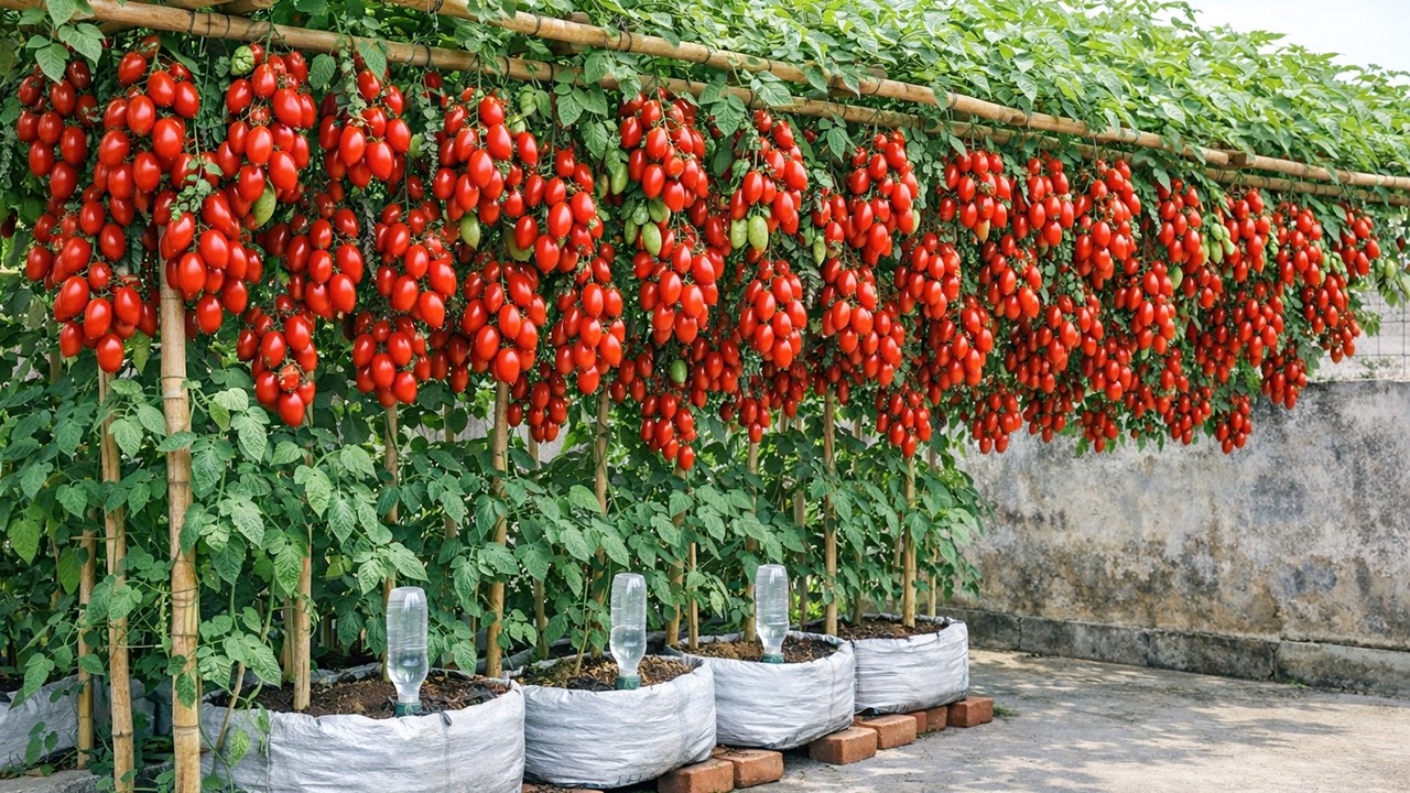 Super-Yielding Tomato Trellis, Plastic Containers: Tips For Growing Tomatoes For High Yields