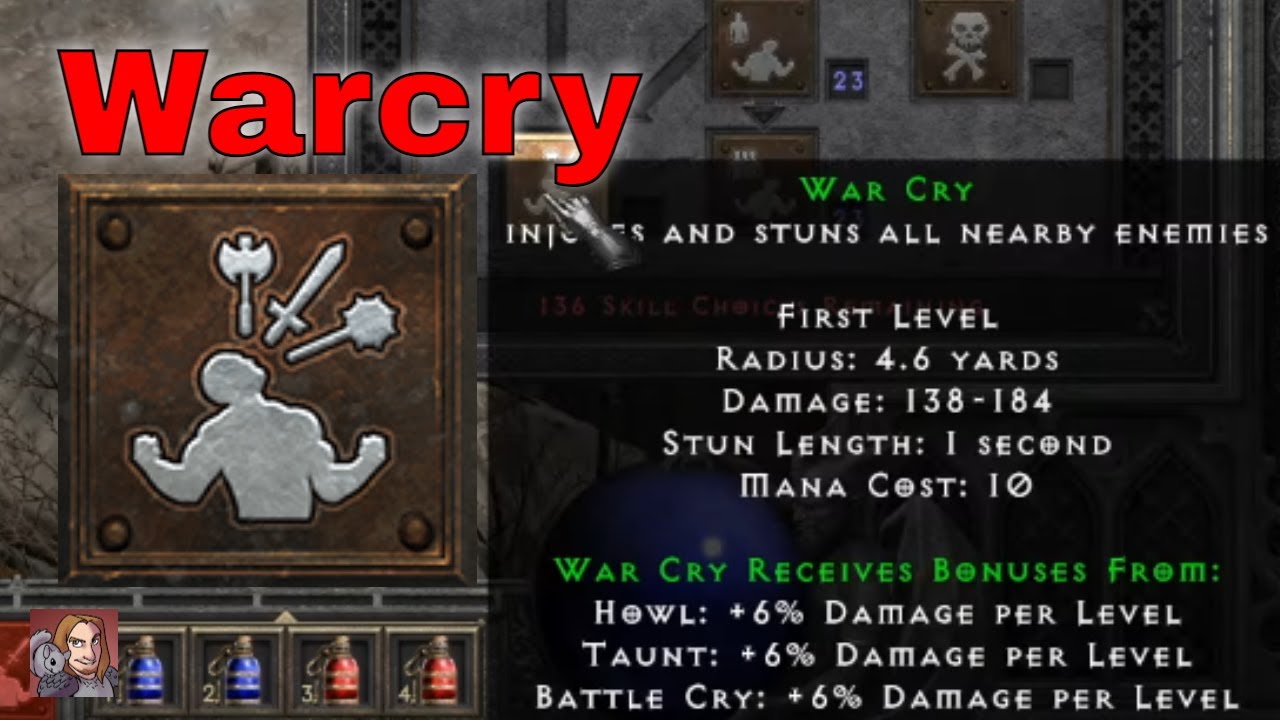D2R Skills & Abilities - War Cry (Barbarian, Warcries)