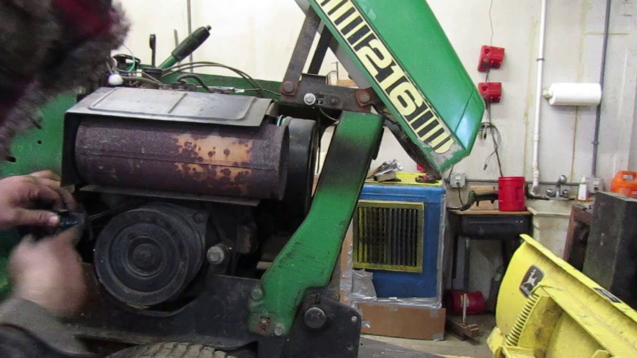 John Deere 216 Pt 2 Changing the belts.