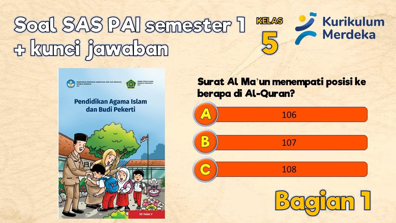 Soal SAS PAS PAI Kelas 5 Semester 1 Kurikulum Merdeka Bagian 1