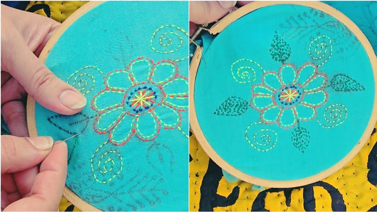 Unique Spiral Flower Embroidery | Beginner Friendly Stitching 🌼💫