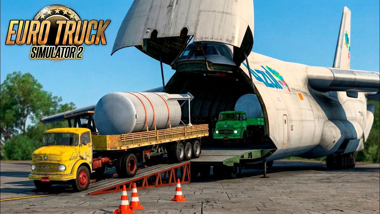 COLOCAMOS OS CAMINHÕES DENTRO DO AVIÃO GIGANTE! - EURO TRUCK SIMULATOR 2 + G920