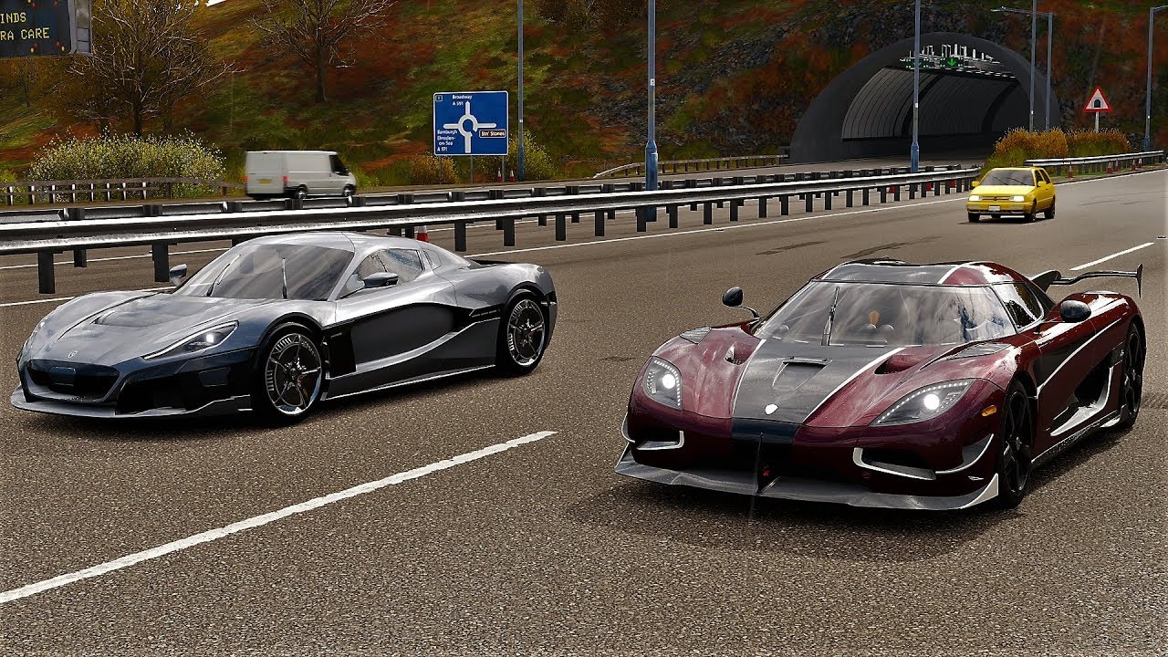 Forza Horizon 4 Drag race: Rimac C Two vs Koenigsegg Agera RS