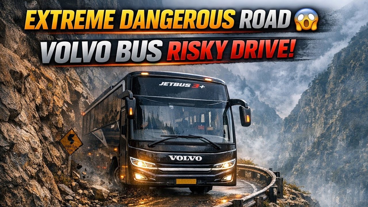 Volvo Bus Driving On The Most Dangerous Road 😱 | Bus Simulator Indonesia