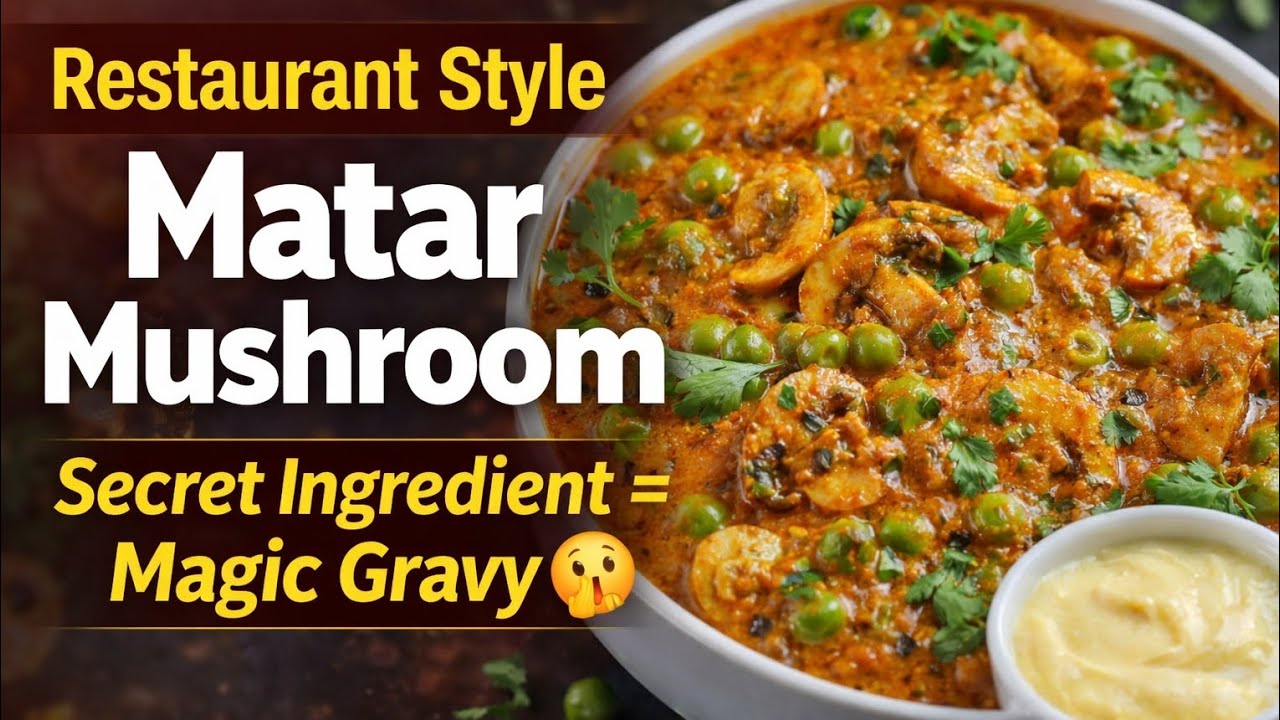 Restaurant Style Matar Mushroom | Magic Gravy Ka Secret 😍 @GulgulKitchen-v1c #matar_mashroom_recipi