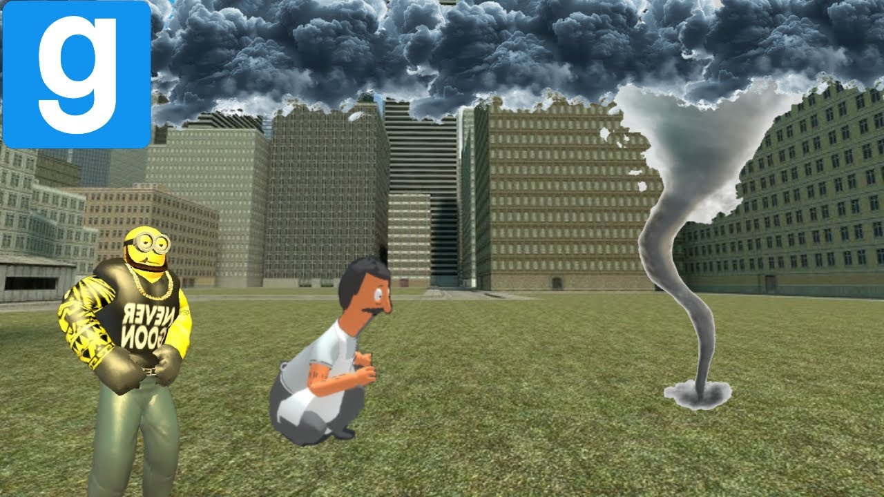 We got sucked by a tornado in Garry's mod!