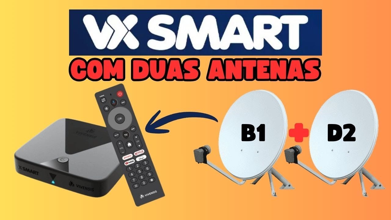 VX SMART com Duas Antenas: Sky B1 + Star One D2 KU (FTA)
