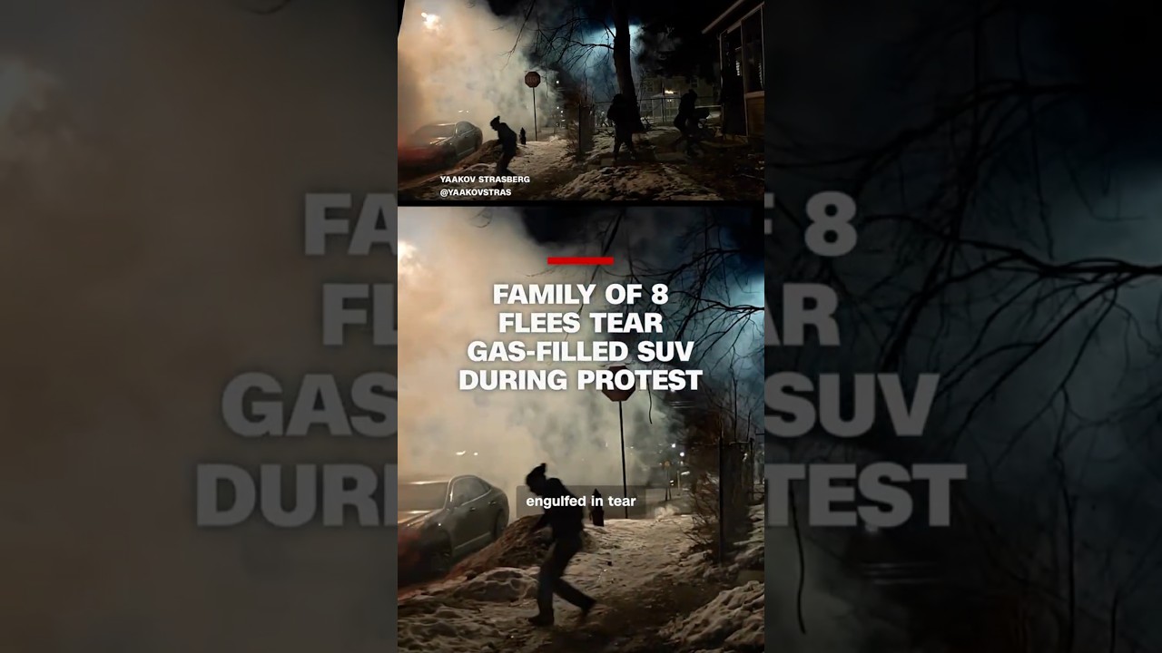 Family of 8 flees tear gas-filled SUV during protest