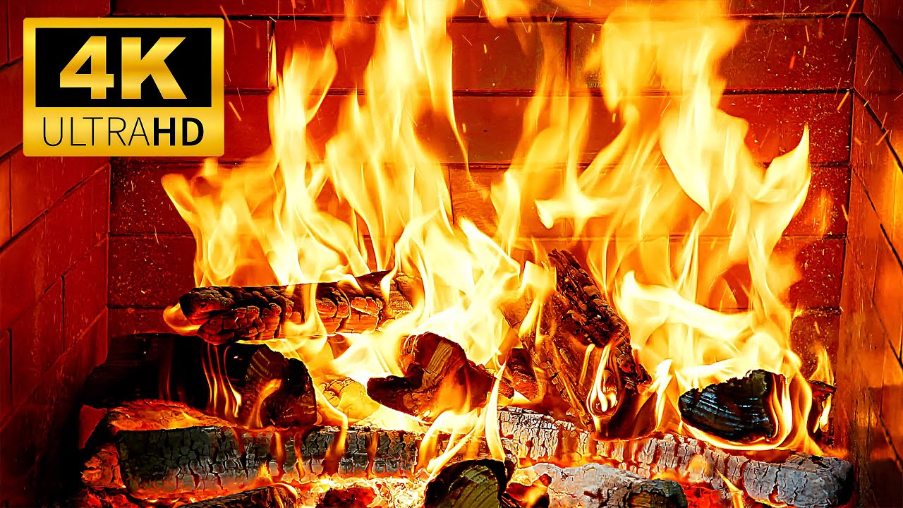 Cozy Romantic Fireplace for Valentine's Day❤️Beautiful Fireplace 4K with Warm Logs & Crackling Fire