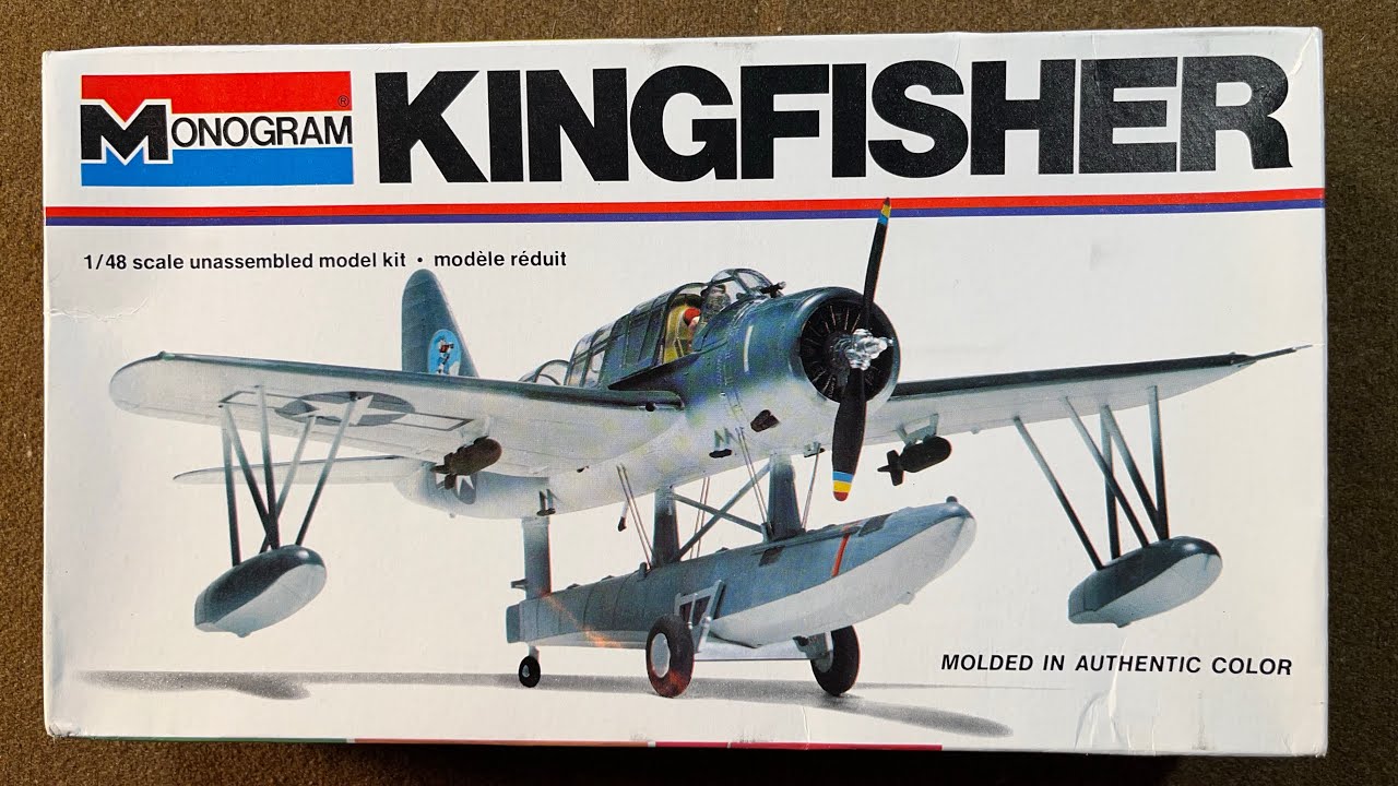Monogram 1977 Vought OS2U Kingfisher Vintage Model Airplane Kit Unboxing and Review