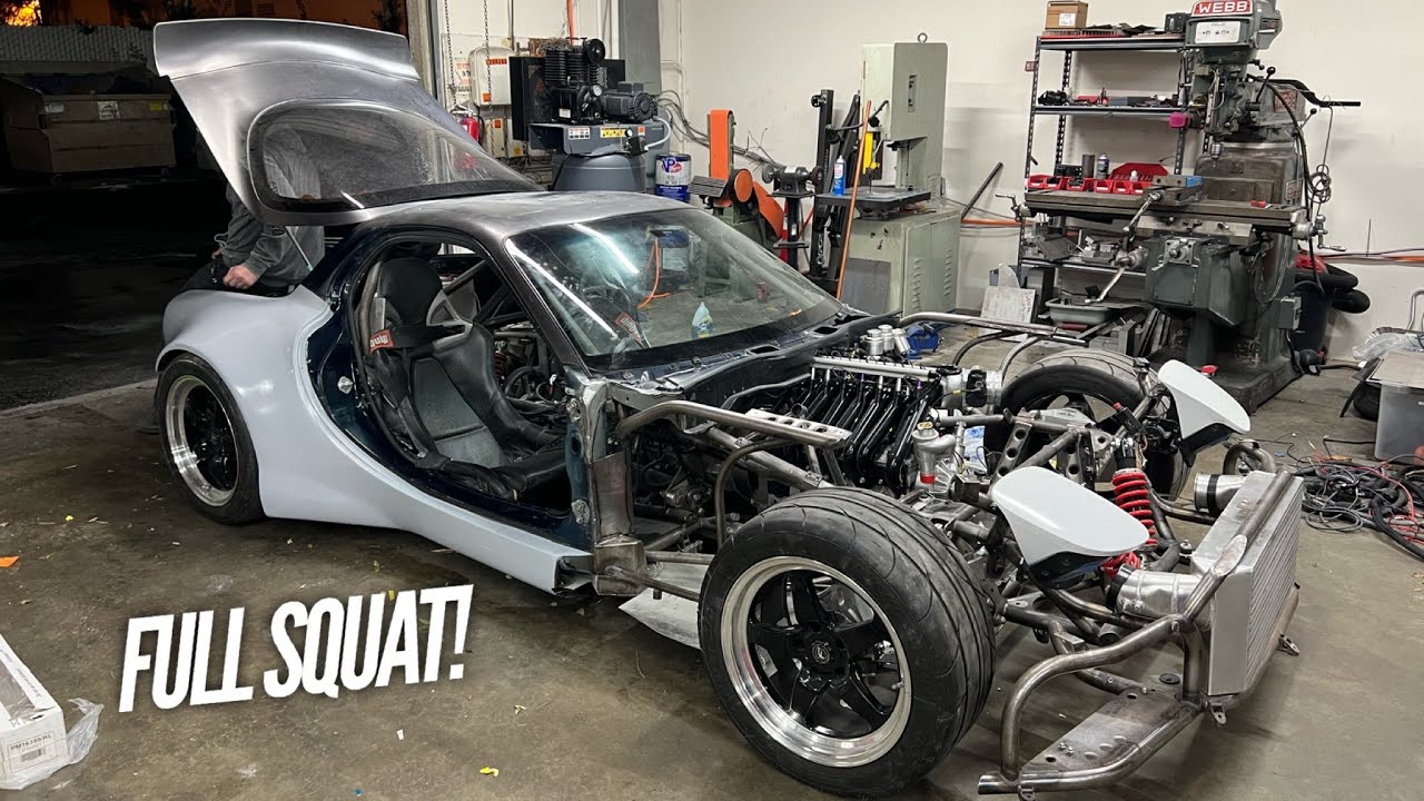 Molding the Rear Fenders! We find the RX-7 body wasn’t remotely square to the suspension