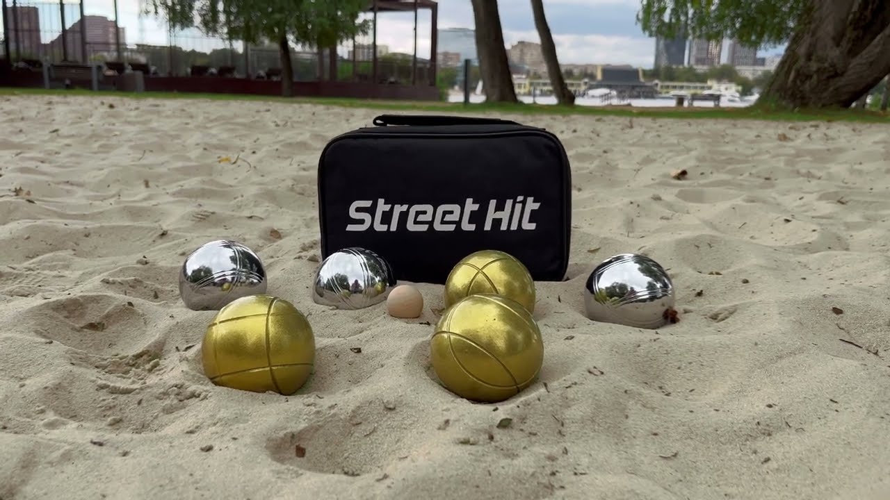 Набор для игры Street Hit Петанк (Бочче), 6 шаров из металла, стальной+золотой