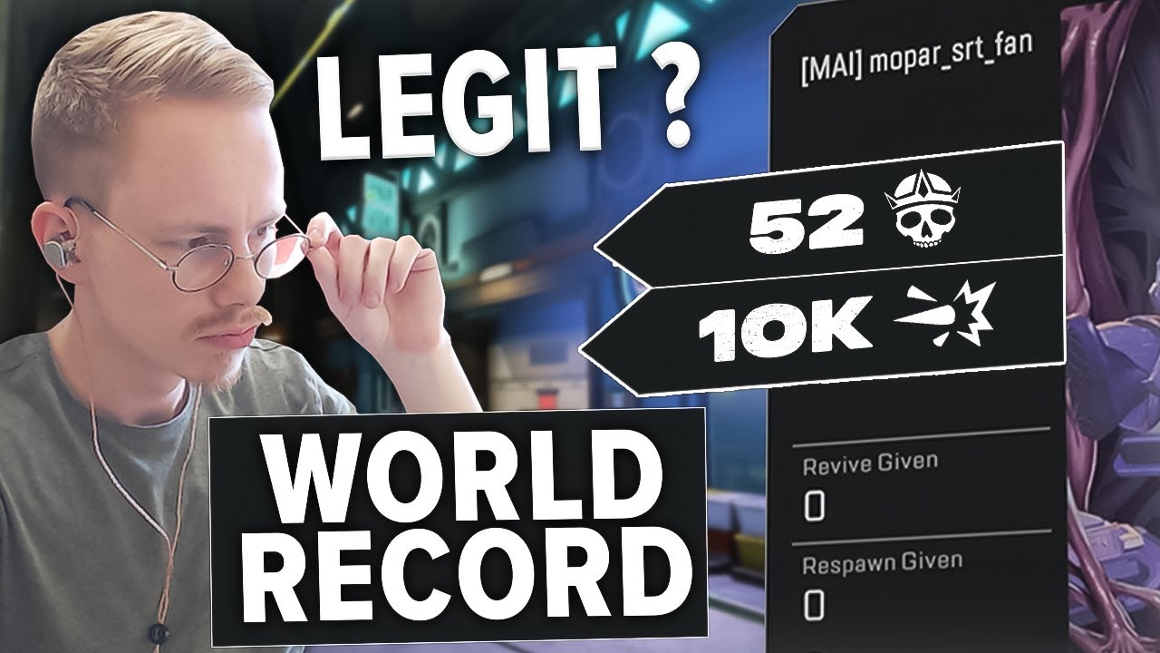 REACT WORLD RECORD APEX 52 Kill 10k DAMAGE (EST-CE QU'IL CHEAT OU PAS ?)