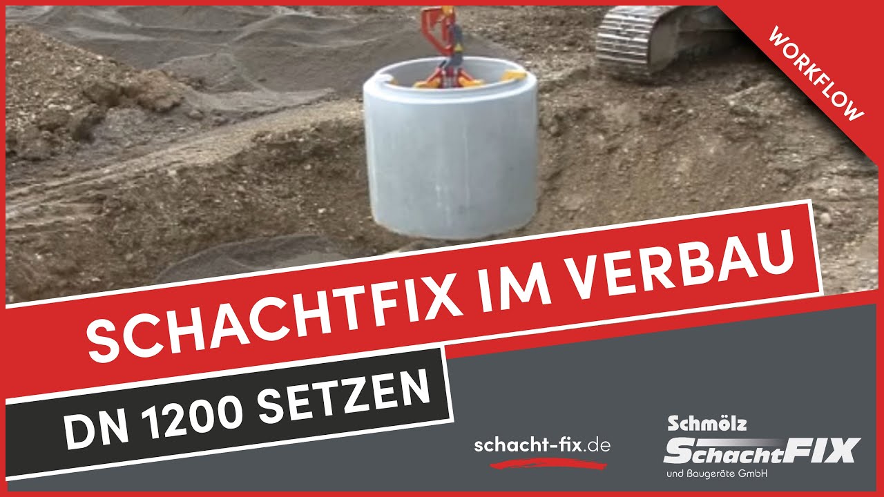 Schachtringe (DN 1200) im engen Verbau setzen: SchachtFIX im Einsatz