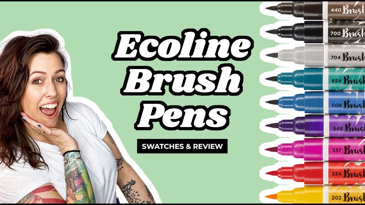 Ecoline Brush Pen Swatches - Royal Talens Watercolor Pens