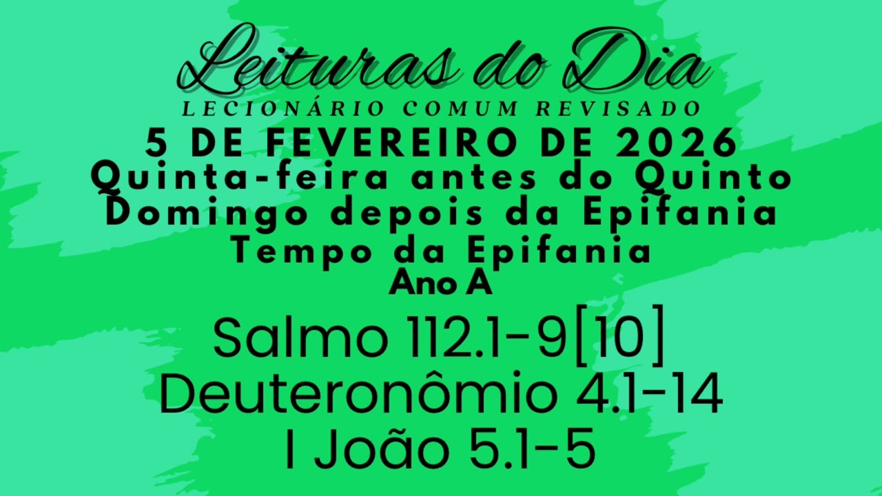 A Sabedoria que Brilha - Quinta-feira antes o Quinto Domingo depois da Epifania