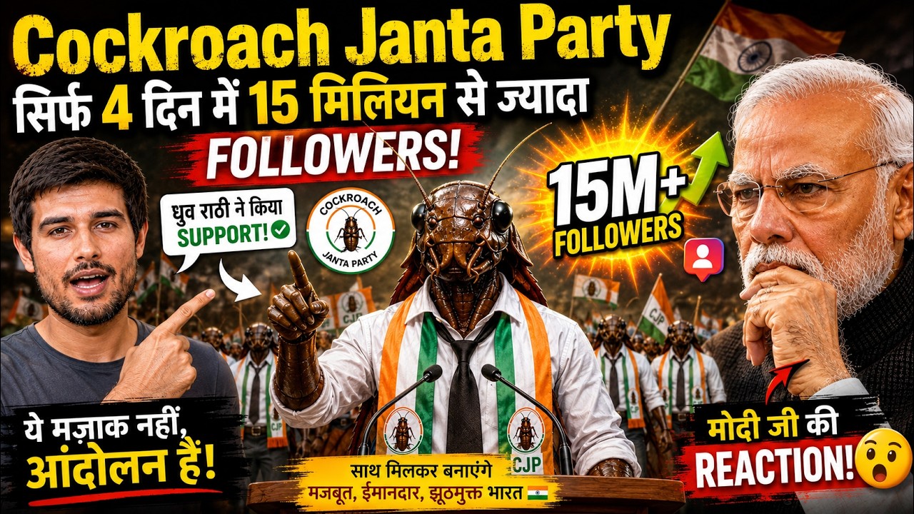 Cockroach Janta Party 😱 सिर्फ 4 दिन में 15 Million Followers | Dhruv Rathee ने किया Support!