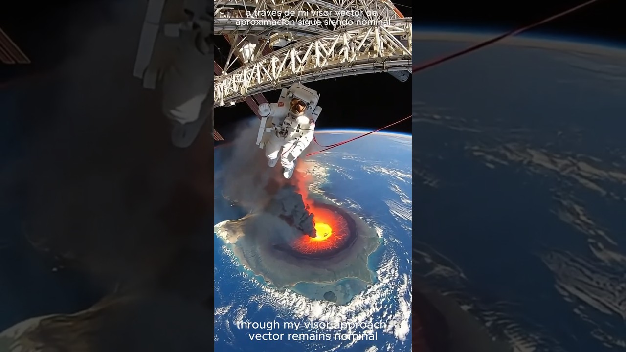 Манипулятор Canadarm2 устанавливает новый модуль на МКС, в то время как вулкан Килауэа извергает ...