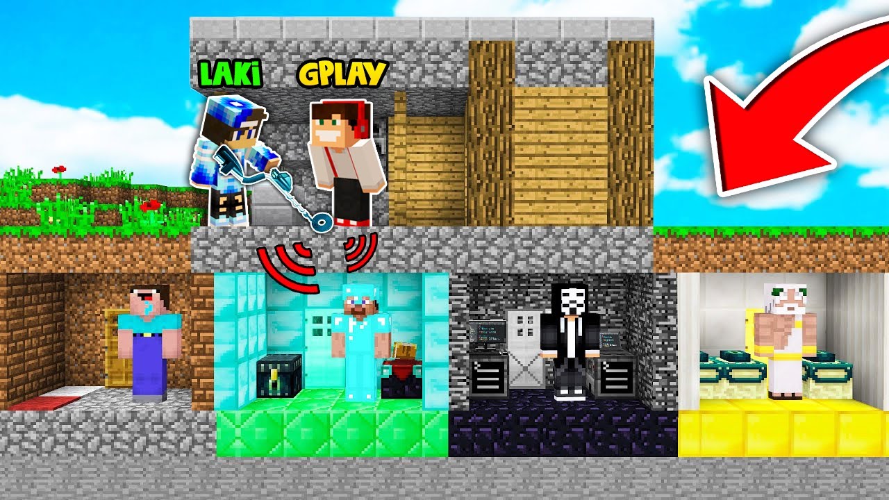 NIE WCHODŹ DO SEKRETNEJ BAZY NOOBA, PRO, HAKERA, BOGA W MINECRAFT?! GPLAY & LAKI