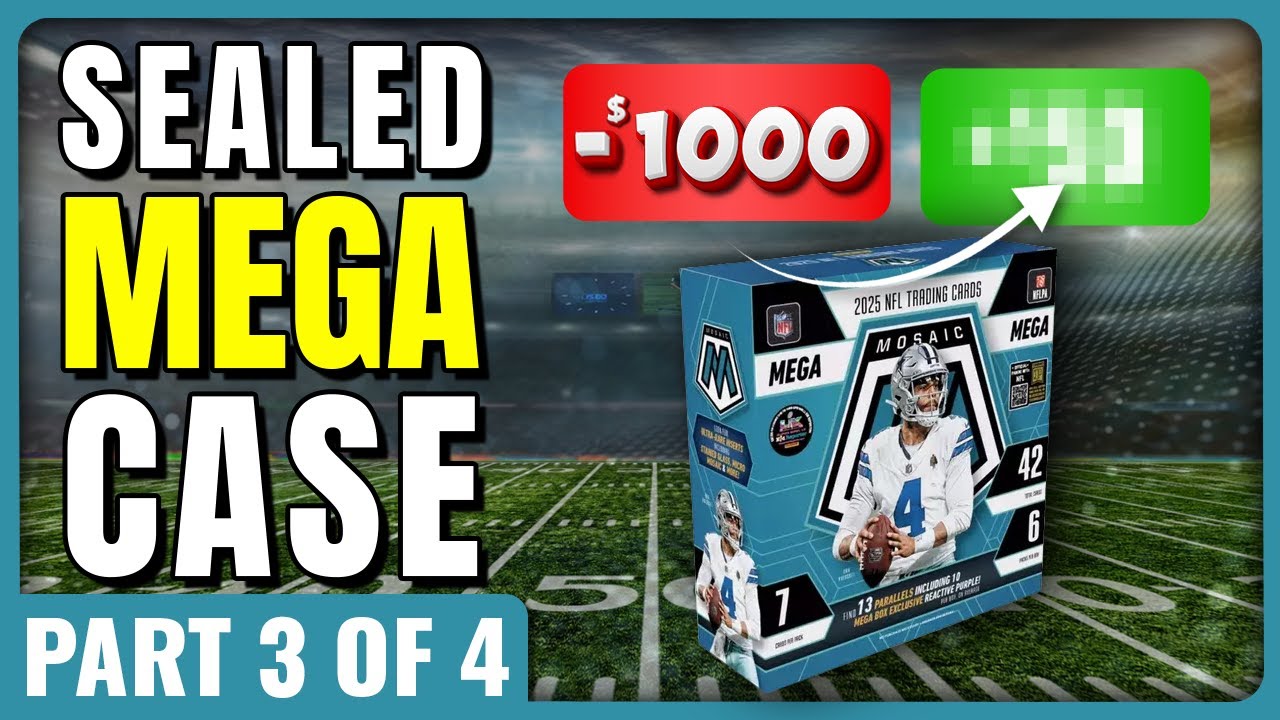 KALEIDOSCOPIC & AUTO!🚨FULL CASE PROFIT CHALLENGE🚨 2025 PANINI MOSAIC FOOTBALL MEGAS PART 3 OF 4