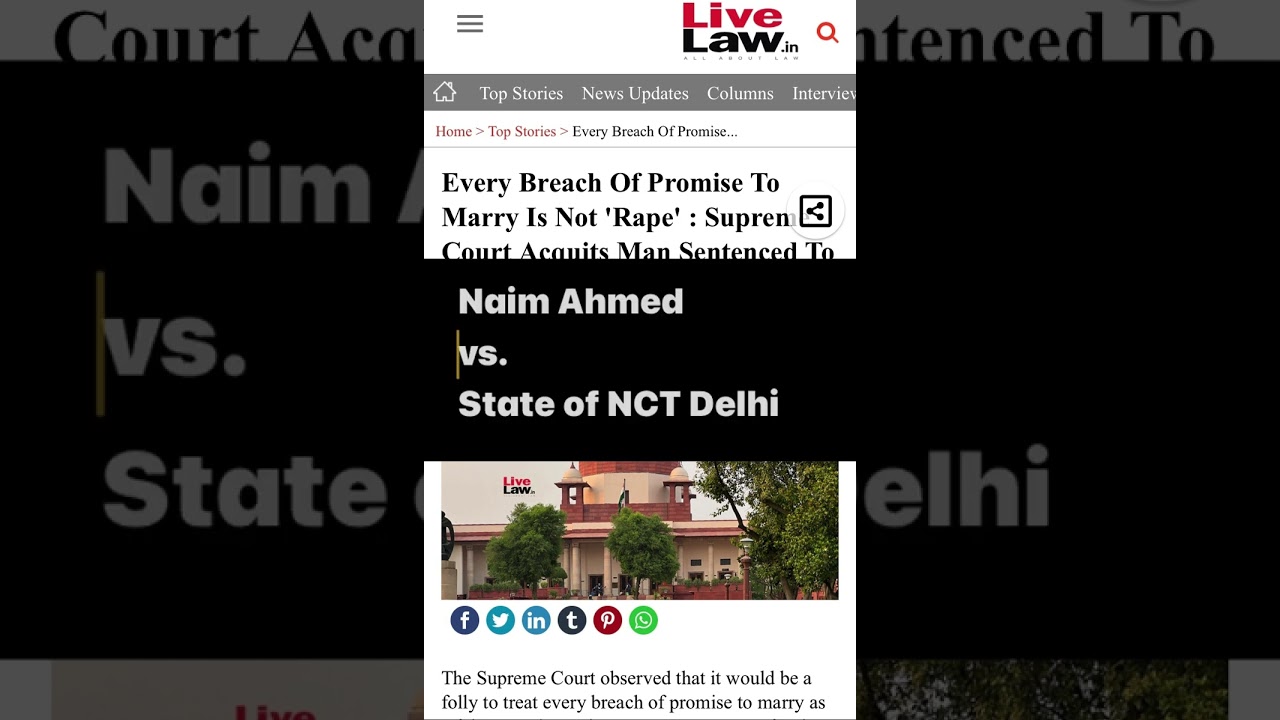 Every Breach Of Promise To Marry Is Not 'Rape'