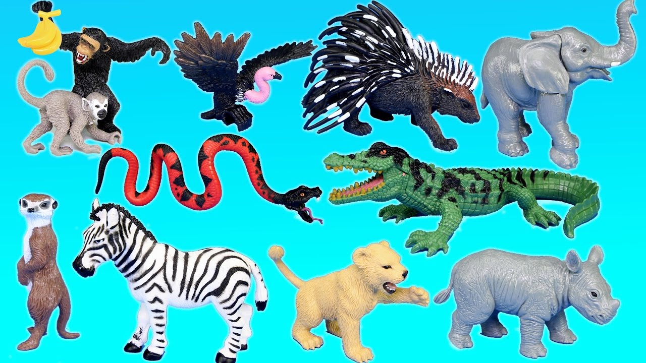 Jungle Adventure Wild Animals Playset For Kids - Animal Toys Video