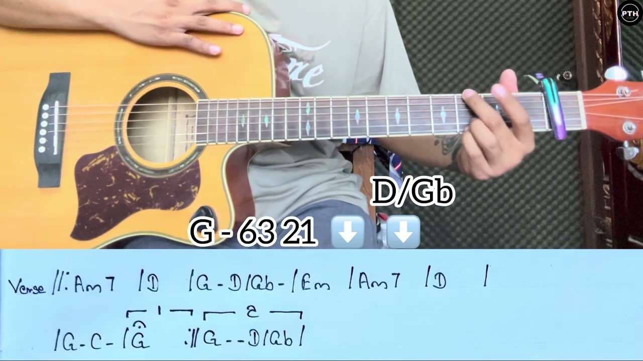 အချစ်လို့ခေါ်သလား(ထူးအယ်လင်း)-guitar rhythm tutorial by@pthguitar 