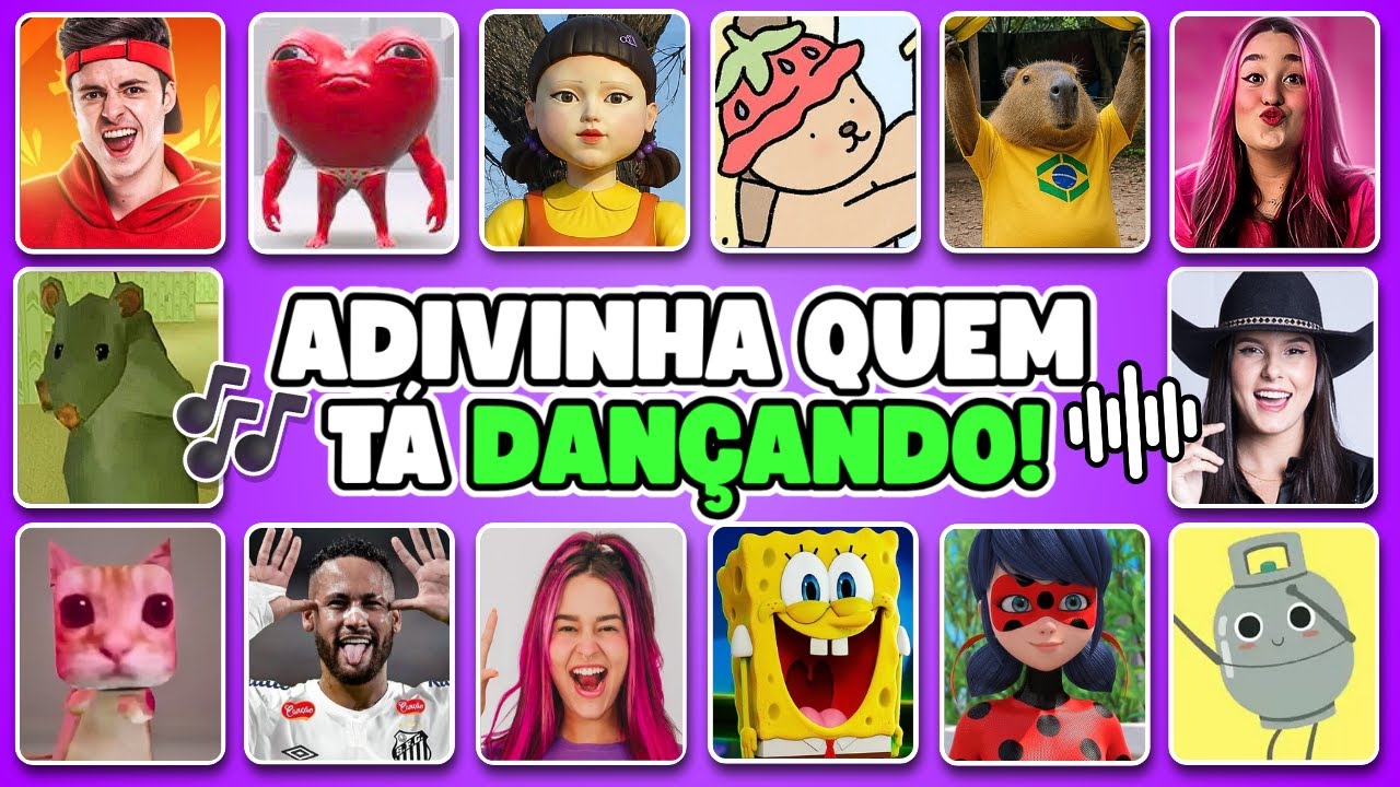 ADIVINHE QUEM TÁ DANÇANDO!! 💃🎶Bob Esponja, Neymar, Rato Milton, Bobbie Goods, Round 6, Emilly Vick