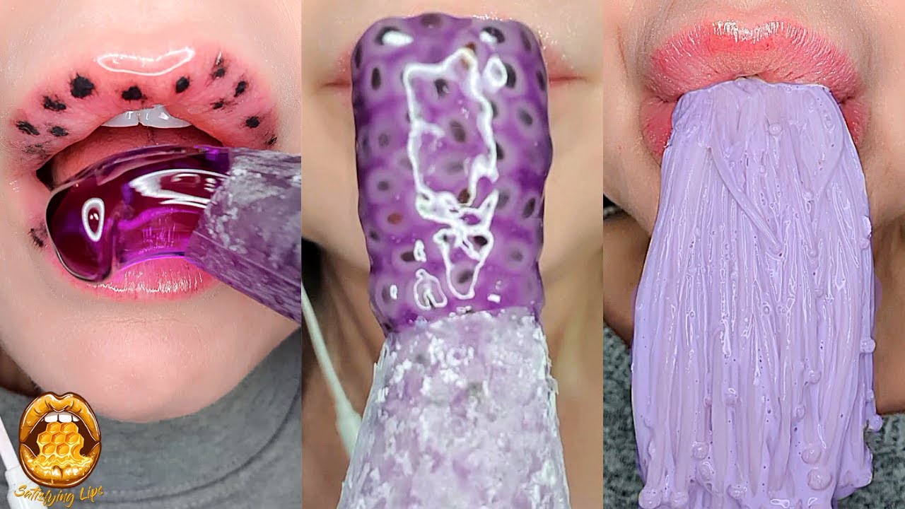 10 minutes For Sleep Relax Satisfying ASMR Eating Purple Food Compilation I Purple You💜
