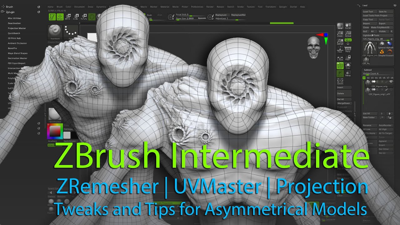 MS3D | ZBrush | Tweaks & Tips for Asymmetrical Sculpts