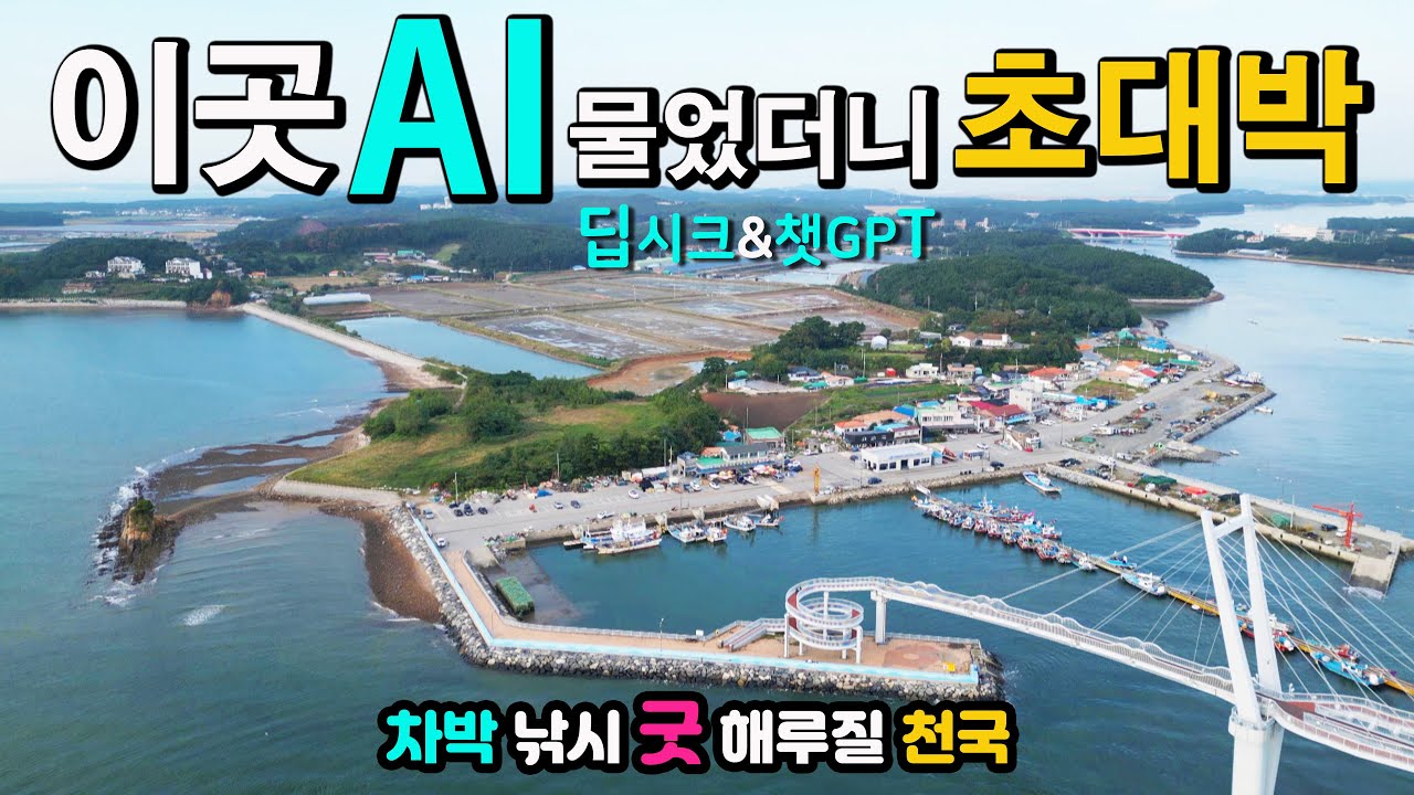 태안 안면도 드르니항 백사장포구 인공지능 대박! 캠핑카 차박 캠핑 낚시 해루질이 답답해서 AI 딥시크, 챗GPT 물었더니 미래에는 무료 캠핑차박 캠낚 천국, 운하같은 바다,