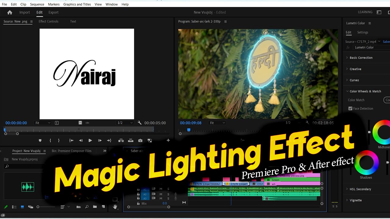 Light Effect on Round Haldi Board | Sabar Effects Premiere Pro & After Effects Tutorial | Nairaj_in