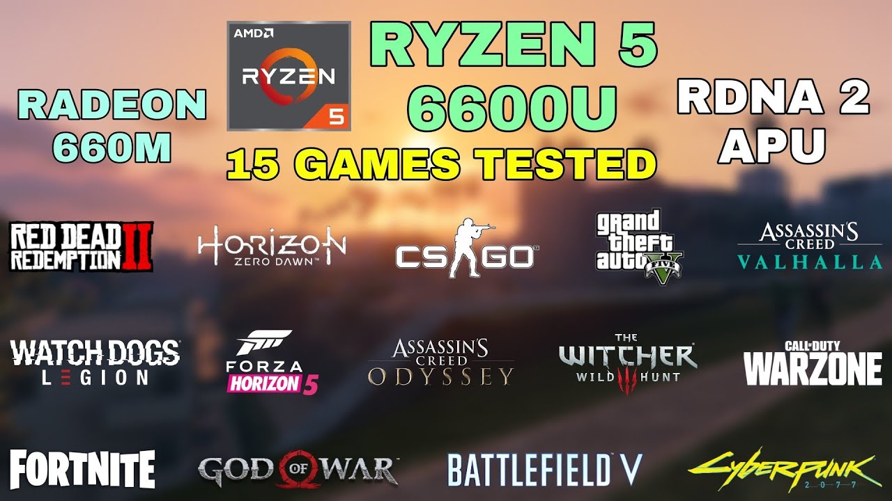 Ryzen 5 6600U - Radeon 660M (RDNA 2) - Test in 15 Games