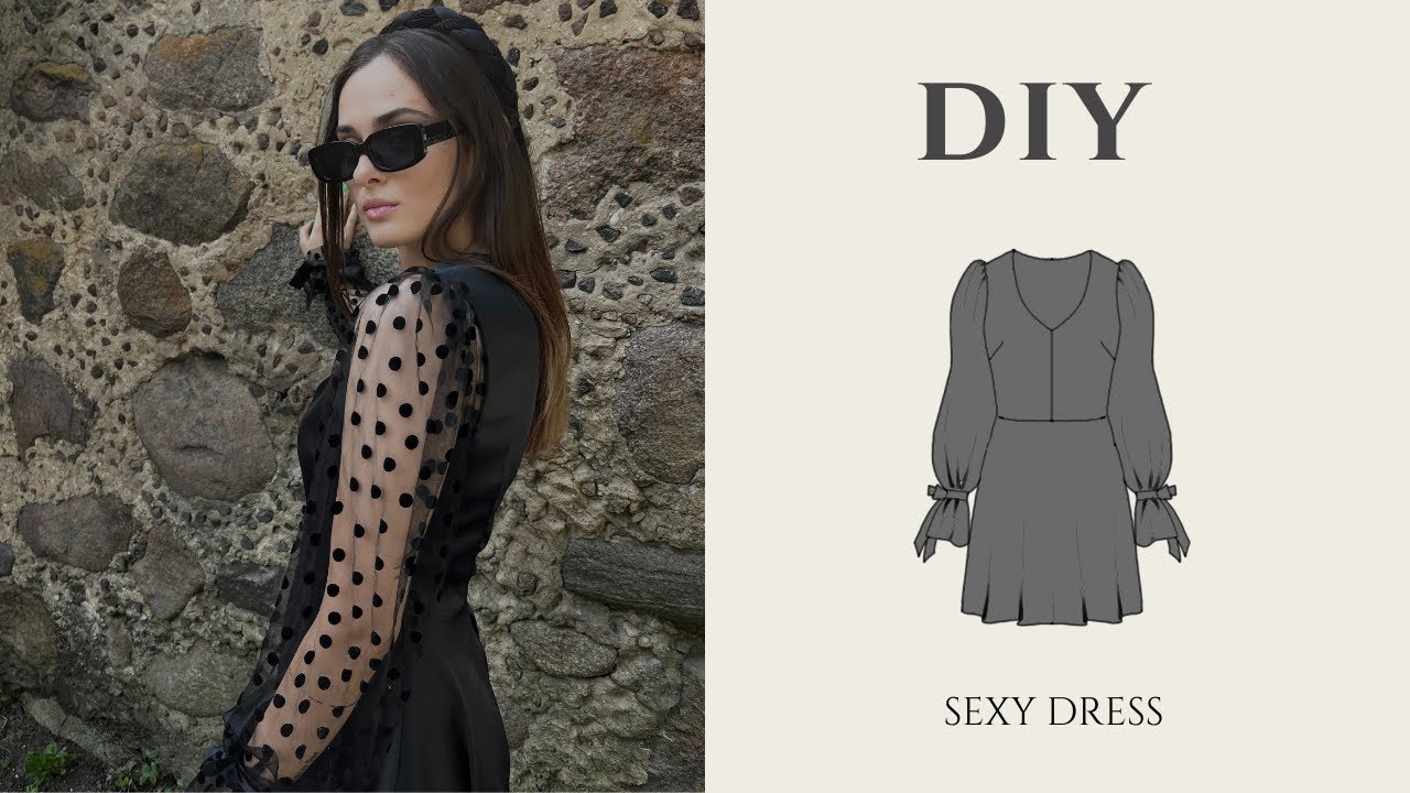 DIY Fit And Flare Tulle Sleeves Dress sewing tutorial - LEKA patterns