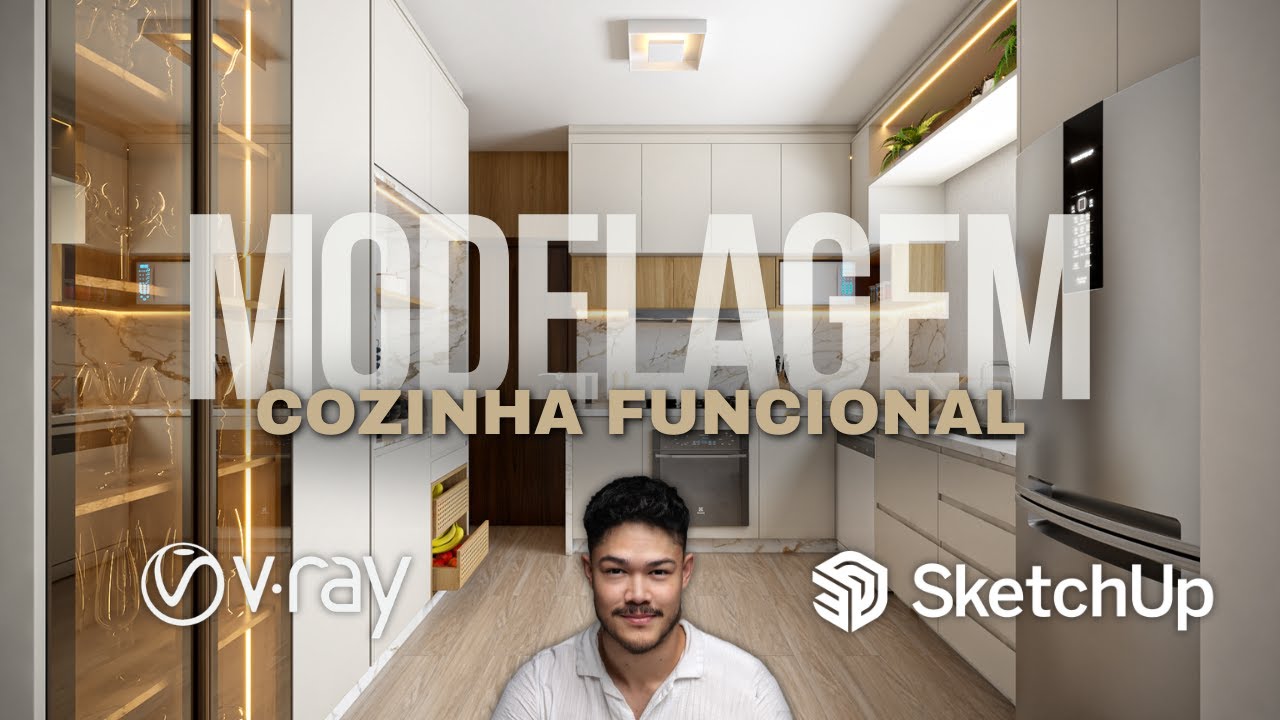 PROJETO COMPLETO - COZINHA FUNCIONAL #1 SKETCHUP E VRAY
