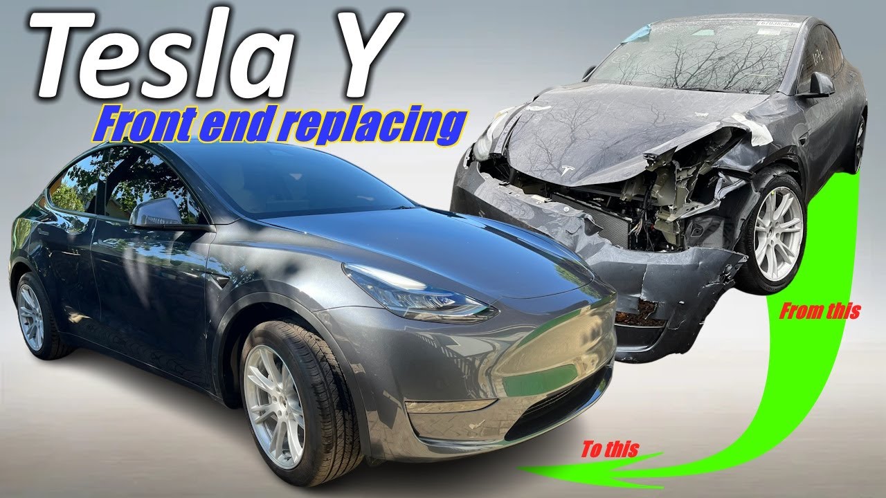 Tesla Y The front part replacing in 12 minutes.